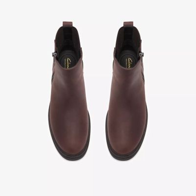 Women's casual ankle boots in dark brown – Comfort and style for every day. CLARKS (SKU) 26327123