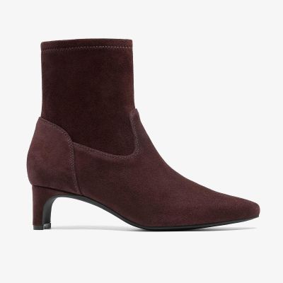 Дамска Стреч Бота Тъмно Кафява Елегантна - Удобни Боти !!!CLARKS (SKU)26322223