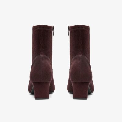 Дамска Стреч Бота Тъмно Кафява Елегантна - Удобни Боти !!!CLARKS (SKU)26322223