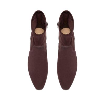 Дамска Стреч Бота Тъмно Кафява Елегантна - Удобни Боти !!!CLARKS (SKU)26322223
