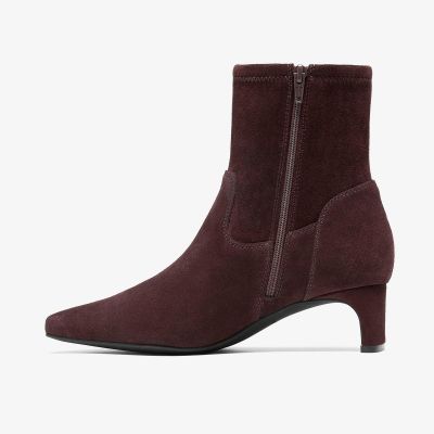 Дамска Стреч Бота Тъмно Кафява Елегантна - Удобни Боти !!!CLARKS (SKU)26322223