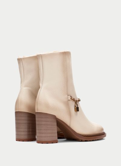 Women's Cream-Colored High-Heeled Ankle Boots – Elegant Design!!! HISPANITAS (SKU) 265161