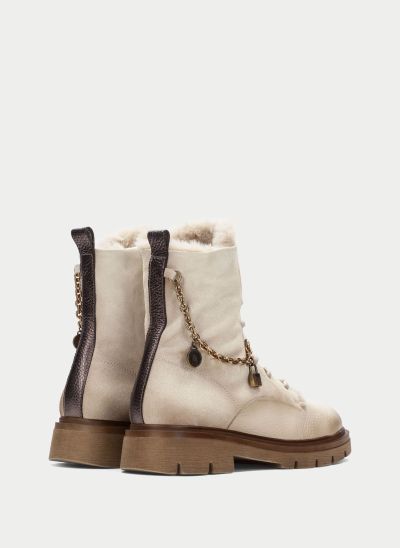 Women's cream-colored Kubonka-style ankle boot; warm lining; stylish and comfortable. HISPANITAS (SKU) 265147