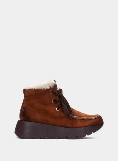 Women's casual brown platform ankle boots with warm lining – HISPANITAS (SKU) 265130