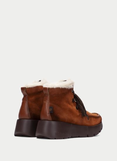 Women's casual brown platform ankle boots with warm lining – HISPANITAS (SKU) 265130