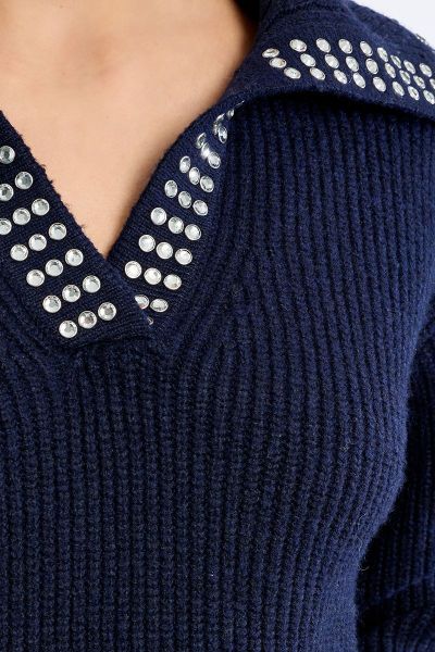 MOLLY BRACKEN Women's V-neck sweater with decorative stones (SKU) EL1169EN