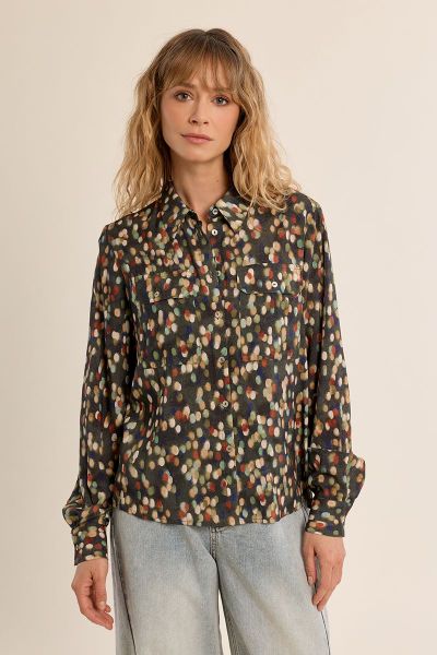 Stylish women's polka-dot shirt – Elegant and modern look MOLLY BRACKEN (SKU) T1841EN