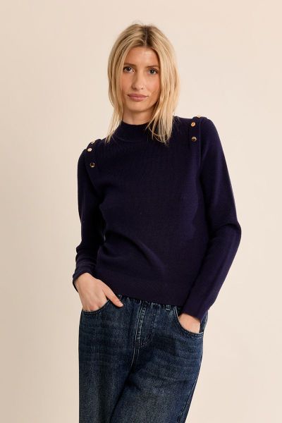 MOLLY BRACKEN Women's Lightweight Turtleneck Sweater with Simple Shoulder Detail (SKU) T2113EN