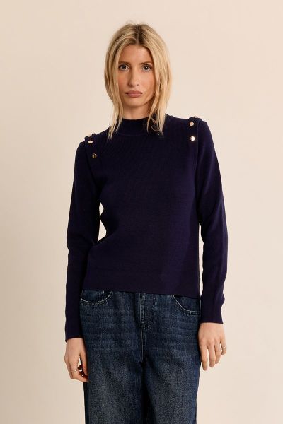 MOLLY BRACKEN Women's Lightweight Turtleneck Sweater with Simple Shoulder Detail (SKU) T2113EN