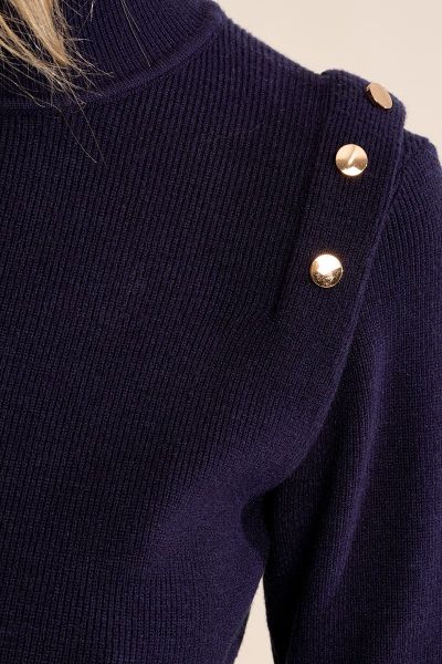 MOLLY BRACKEN Women's Lightweight Turtleneck Sweater with Simple Shoulder Detail (SKU) T2113EN