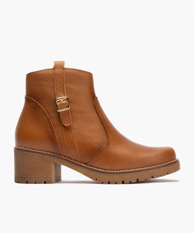 Women’s Casual Leather Ankle Boots in Brown – Genuine Leather for Style and Comfort. PITILLOS (SKU) 20526