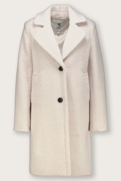 Women’s bouclé coat, white – elegant, warm, and stylish for any season – GARCIA (SKU) GJ2600910