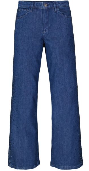 Trendy women's wide-leg jeans with sparkling stones on the sides GARCIA (SKU) 249-6919