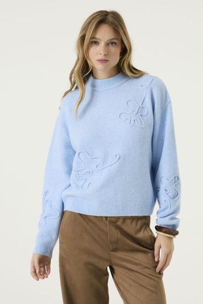 Women’s Light Blue Pullover – Exceptionally Warm, Soft, and Cozy for Winter – GARCIA (SKU) U260044