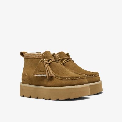 Дамски Зимни Боти Clarks Бежови с Топъл Хастар - Класически Комфорт!!!CLARKS (SKU)26328489
