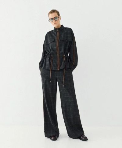 Дамско яке каре сиво - Елегантно, топло и стилно за твоя есенен аутфит.ACCESS FASHION (SKU)1035