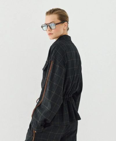 Дамско яке каре сиво - Елегантно, топло и стилно за твоя есенен аутфит.ACCESS FASHION (SKU)1035