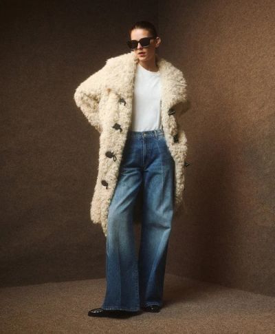 Дамско Дълго Палто Букле Бяло - Елегантно, Топло, Стил и Комфорт!!!ACCESS FASHION (SKU)9151