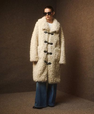 Дамско Дълго Палто Букле Бяло - Елегантно, Топло, Стил и Комфорт!!!ACCESS FASHION (SKU)9151