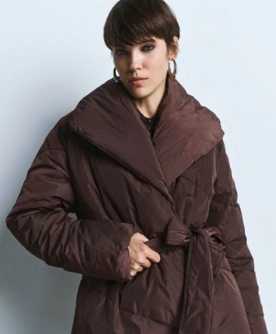 Дамско елегантно дълго зимно ватирано яке с подвижен колан .ACCESS FASHION (SKU)9101