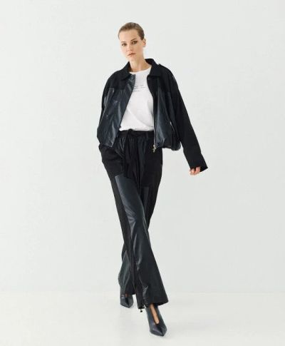 Women’s wide-leg trousers – a luxurious blend of eco-leather and soft suede for style and comfort. ACCESS FASHION (SKU) 5048