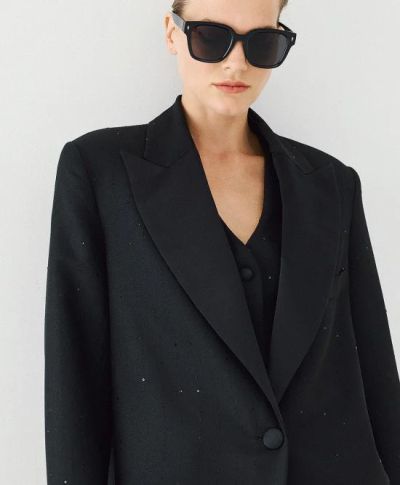 Дамско елегантно сако, класически модел с черни акценти - ACCESS FASHION (SKU)1027
