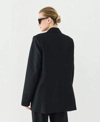 Дамско елегантно сако, класически модел с черни акценти - ACCESS FASHION (SKU)1027