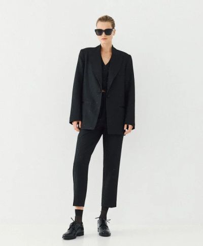 Дамско елегантно сако, класически модел с черни акценти - ACCESS FASHION (SKU)1027