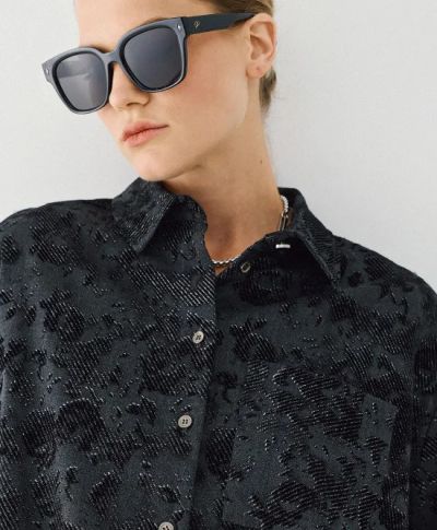 Дамска свободна риза от жакард в тъмно цветове – елегантна и комфортна.ACCESS FASHION (SKU)7026