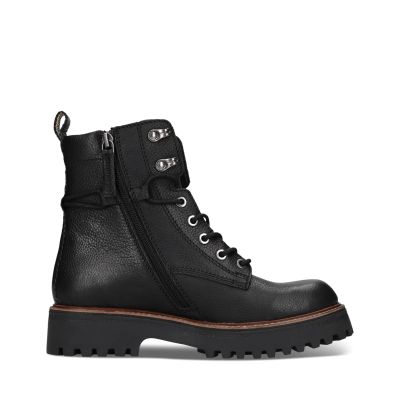 Дамски черни кожени кубинки с връзки.SALAMANDER (SKU) AUX32