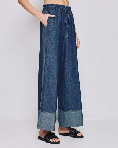 Women's denim trousers with elastic at the waist ACCESS FASHION (SKU) 5021.