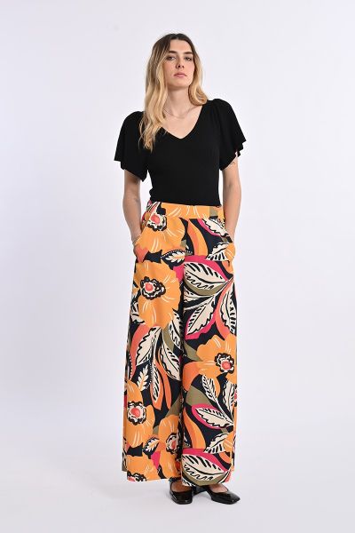 Women's Floral Printed Wide Trousers MOLLY BRACKEN (SKU) J142DP